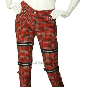 Y2K Vintage Lip Service Skinny Tartan Plaid Ska Emo Punk Rock Gothcore Pants 32